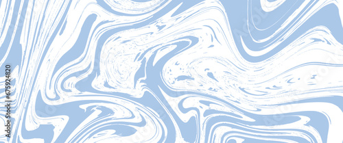 Vector marble, fluid, ink, pattern blue and white color Transparent background