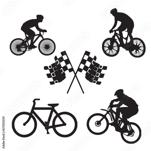 silhouette of a person riding a bike