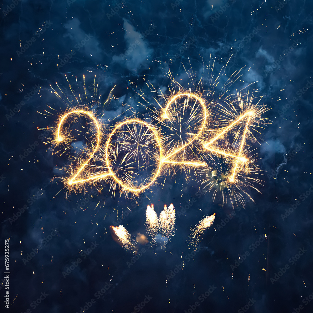 Happy New Year 2024 - obrazy, fototapety, plakaty 