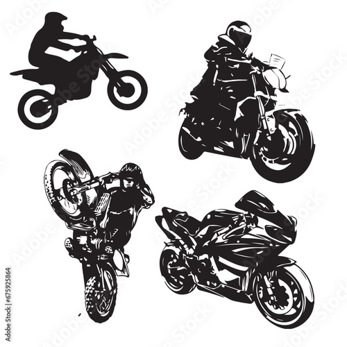 motocross rider silhouettes