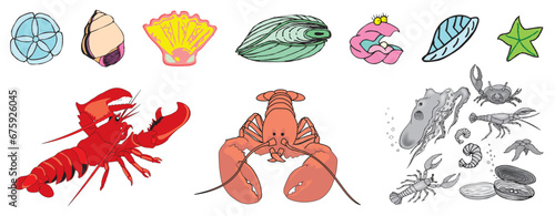 CRUSTACE Cliparts miscellaneous animals creative clipart and cartoons etc - compendium vector illustrations editable best art design for multipurpose use in high definition format