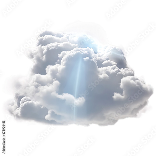Sunrays beaming through clouds elements isolated on transparent