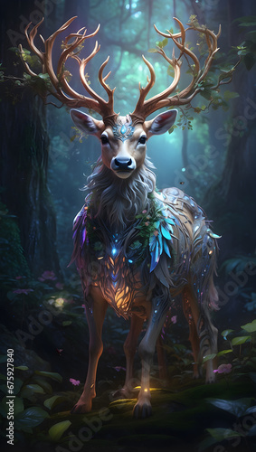 Magical deer are looking very wonderful ai generative image