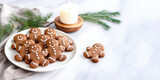 A Plate of Gingerbread Cookies with Space for Copy