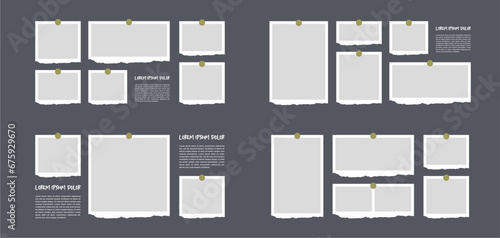 Pictures or photos frame collage. comics page grid layout abstract photo frames and digital photo wall template
