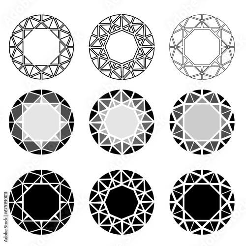 Diamonds Elements Geometric Top Views Vectors