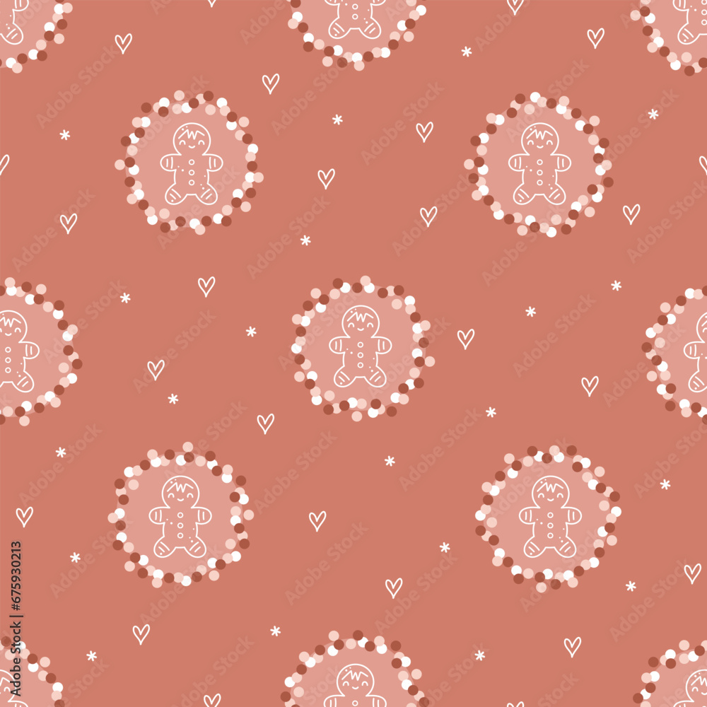 Cute abstract Сhristmas background with fun doodle elements. Simple hand drawn seamless vector pattern for kids room decor, nursery art, packaging, wrapping paper, textile, fabric, wallpaper, gift. Cute abstract Сhristmas background with fun doodle elements. Simple hand drawn seamless vector pattern for kids room decor, nursery art, packaging, wrapping paper, textile, fabric, wallpaper, gift.