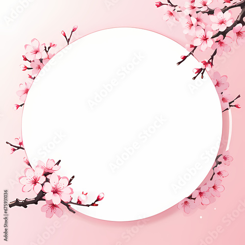 Spiralblock für einen digitalen Planer mit Kirschblütenform-Post-it-Symbol auf weißem Hintergrund und ästhetischem Hintergrund mit Blumenmuste photo