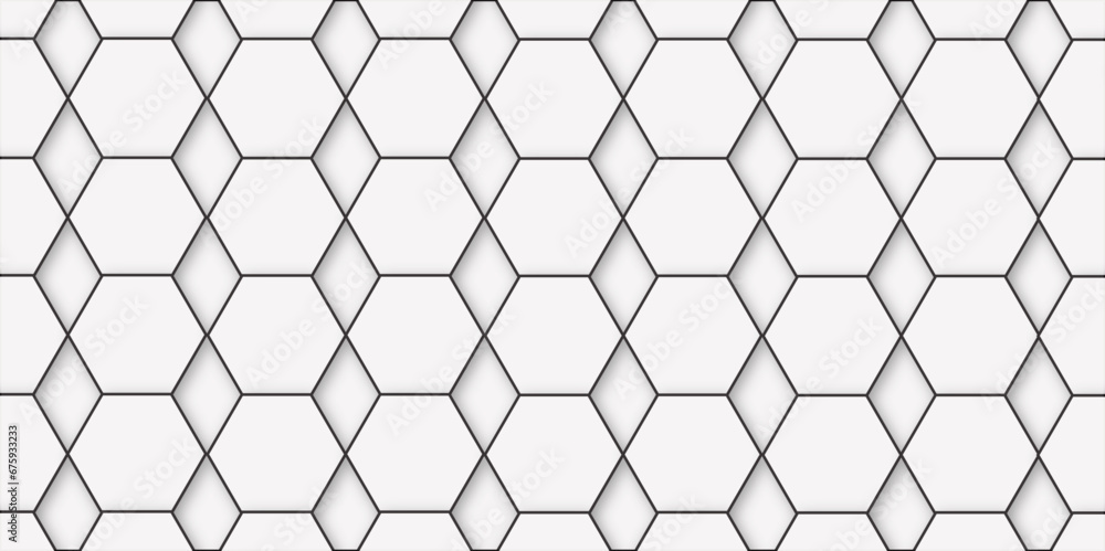 Abstract white background with hexagon and hexagonal background. geometric mesh cell texture. Luxury white pattern with hexagons. Vector illustration.3D futuristic abstract honeycomb mosaic background