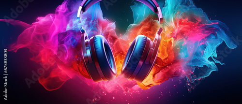 New Age of Audio Creativity: A Dynamic and Colorful Visual Experience, Ideal for Screensavers and Desktop Backgrounds 