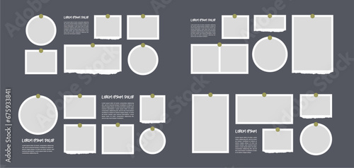 Pictures or photos frame collage. comics page grid layout abstract photo frames and digital photo wall template
