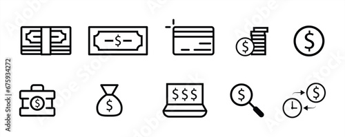 10 sets of money. money finance icon set vector illustration