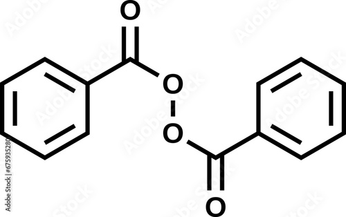 Benzoyl peroxide structural formula, vector illustration