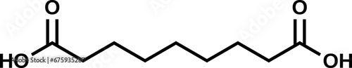 Azelaic acid structural formula, vector illustration