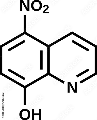 Nitroxoline structural formula, vector illustration