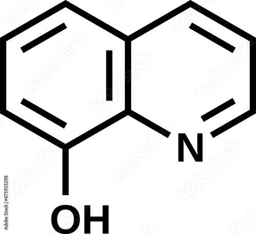 8-Hydroxyquinoline structural formula, vector illustration photo