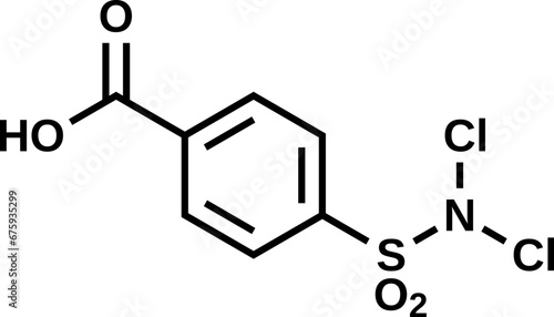 Halazone structural formula, vector illustration