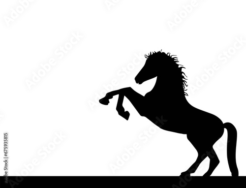 Vectorial prancing horse silhouette drawing