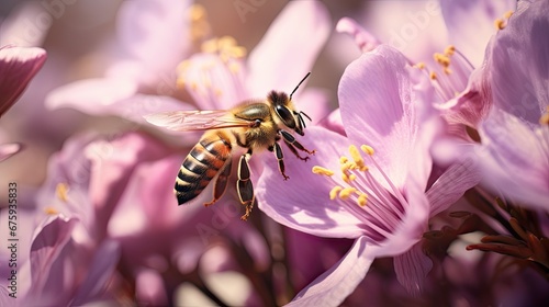 Honeybee Gracefully Foraging on Lavender Blossoms © Philipp