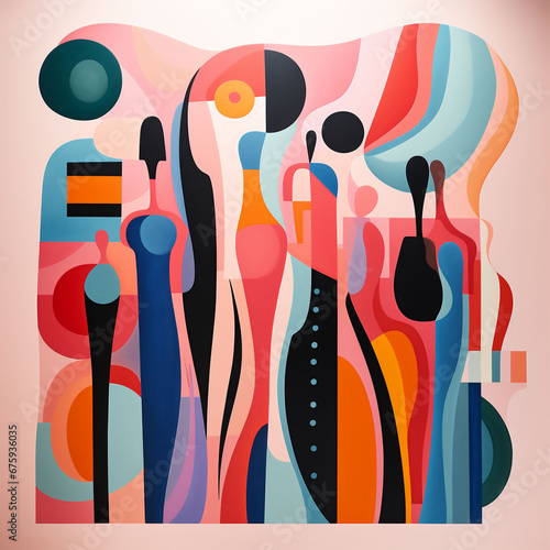 Vibrant Cubism Dreamy Human Graphic Design Background