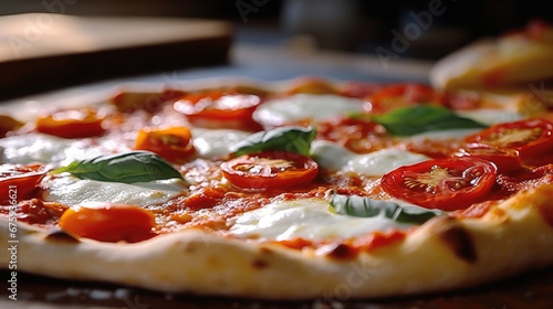 Pizza Margherita Italy Food On The Table Professional , Background Image, Background For Banner, HD