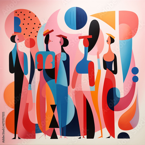 Vibrant Cubism Dreamy Human Graphic Design