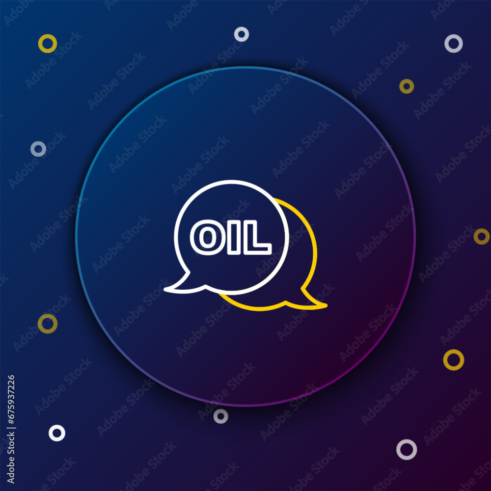 Fototapeta premium Line Word oil icon isolated on blue background. Colorful outline concept. Vector