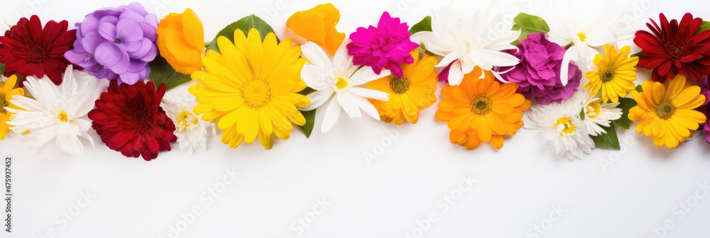 Variety Of Colorful Spring Flowers With White Copy, Background Image, Background For Banner, HD Variety Of Colorful Spring Flowers With White Copy, Background Image, Background For Banner, HD