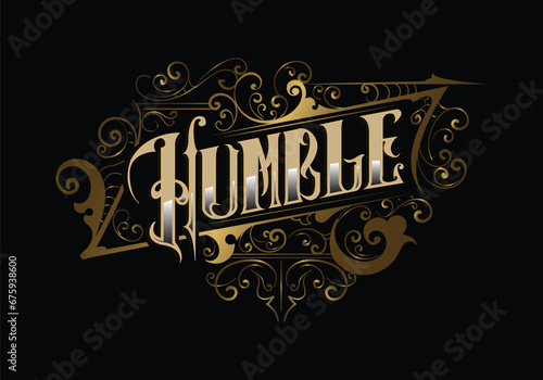 HUMBLE word custom lettering style