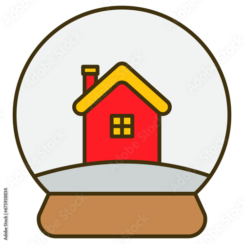 home in christmas ball icon