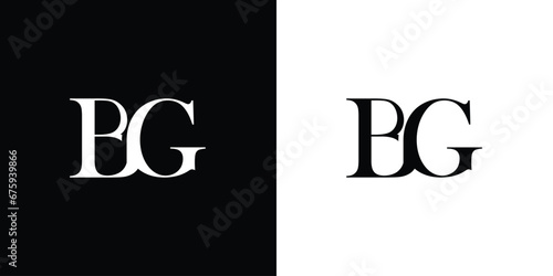 Abstract BG Artistic Letter Logo Design with Creative Serif Font in Black and White Colors Vector Illustration
