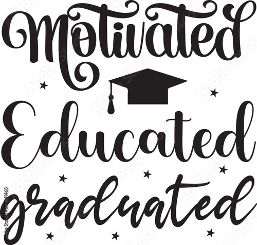 Canvas-taulu Motivated educated graduated Svg