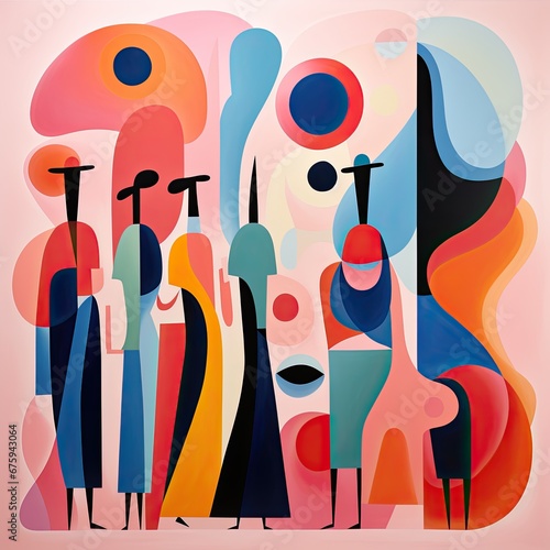 Abstract human oil paintings for wall decor modern art