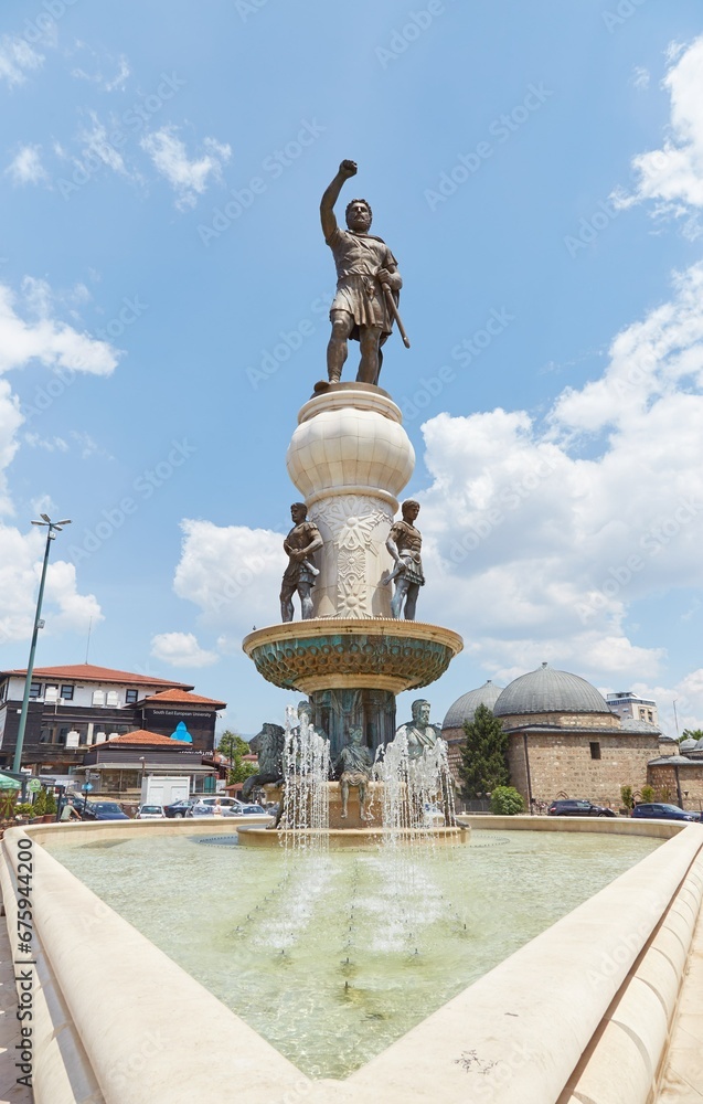 Fototapeta premium The buildings and monuments of Skopje, the capital of North Macedonia