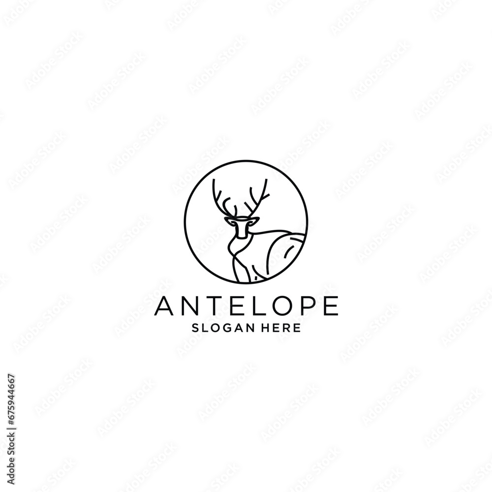 Antelope logo design icon vector
