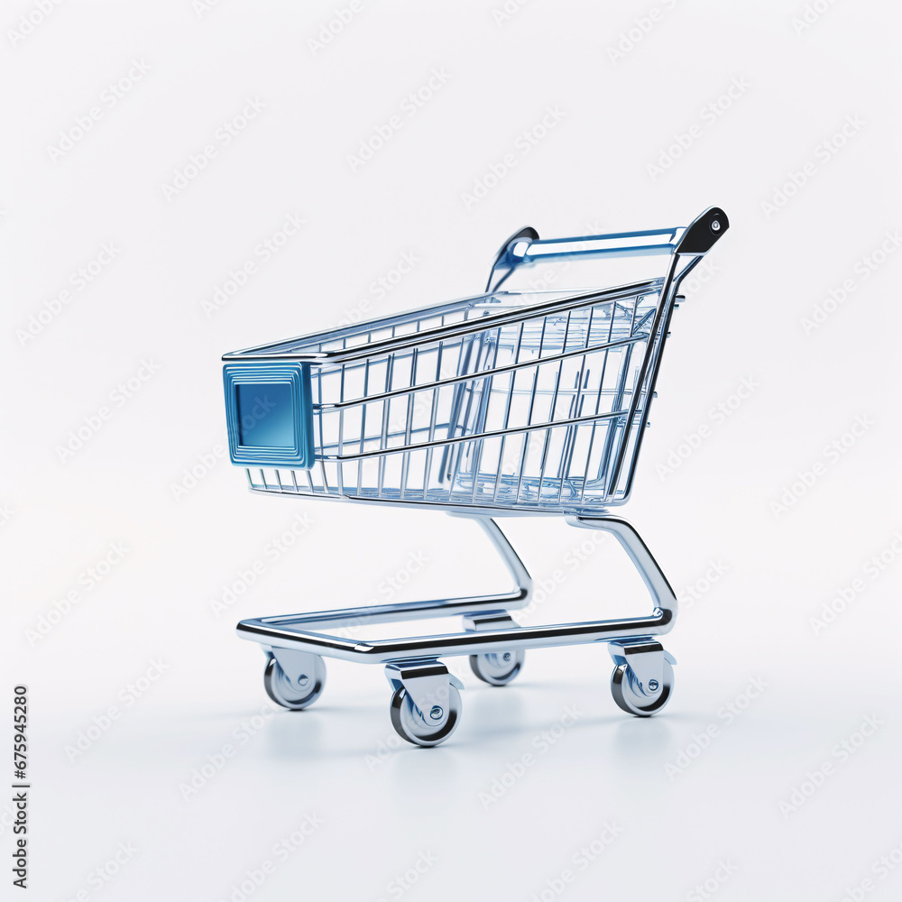 shopping cart isolated on white