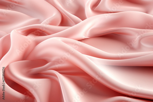 luxury shiny pink satin fabric with picturesque folds, textile background