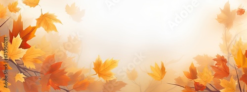 Autumn banner with orange leaves