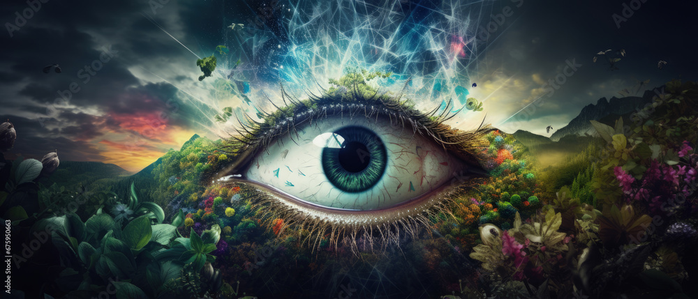 The All-Seeing Eye: Extremely Colorful and Dynamic, Perfect for Screensavers and Desktop Backgrounds, Volumetric Lighting	
