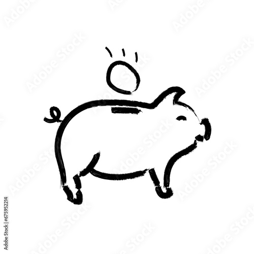 Piggybank sketch painted illustration