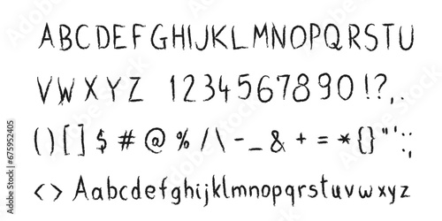 Handwritten pencil sketch vector font