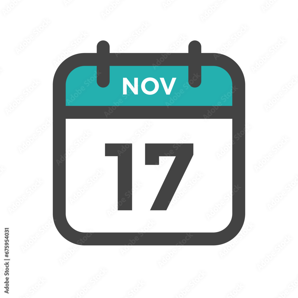 November 17 Calendar Day or Calender Date for Deadlines or Appointment November 17 Calendar Day or Calender Date for Deadlines or Appointment