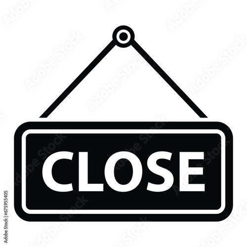 close signboard icon isolated on white background