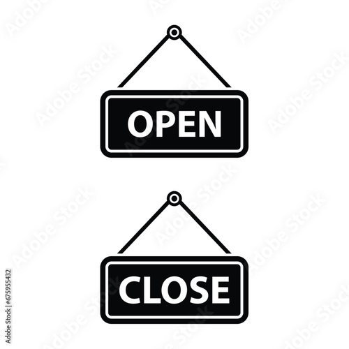 open signboard icon isolated on white background
