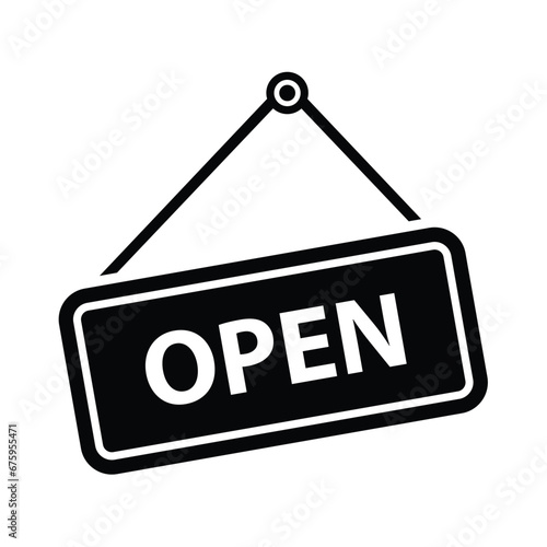 open signboard icon isolated on white background