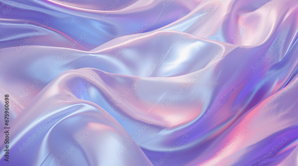 Delicate and soft abstract composition made of silk holographic fabric Delicate and soft abstract composition made of silk holographic fabric