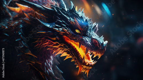Majestic Dragon in Vibrant Colors: A Mythical Creature's Stunning and Enigmatic Presence, Perfect for Dynamic Screensavers and Desktop Backgrounds © The_AI_Revolution