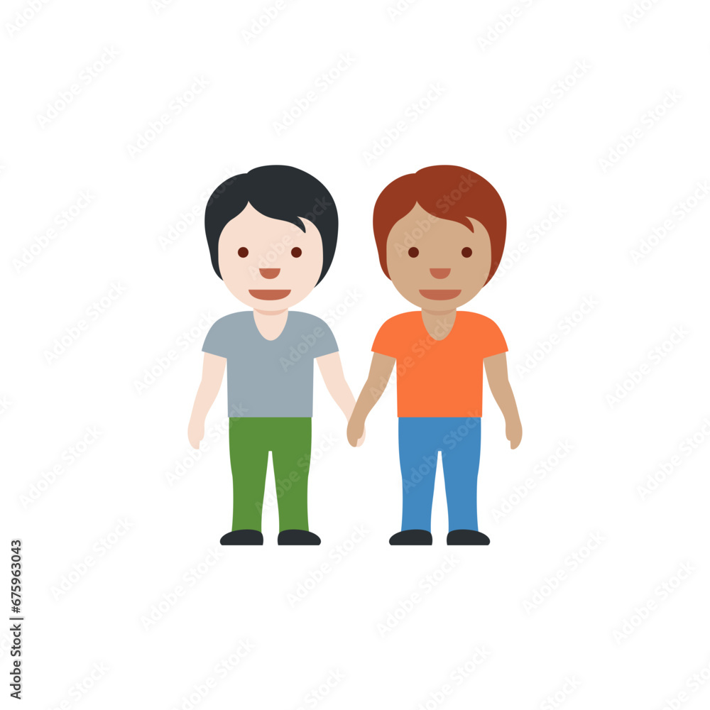 People Holding Hands: Light Skin Tone, Medium Skin Tone People Holding Hands: Light Skin Tone, Medium Skin Tone