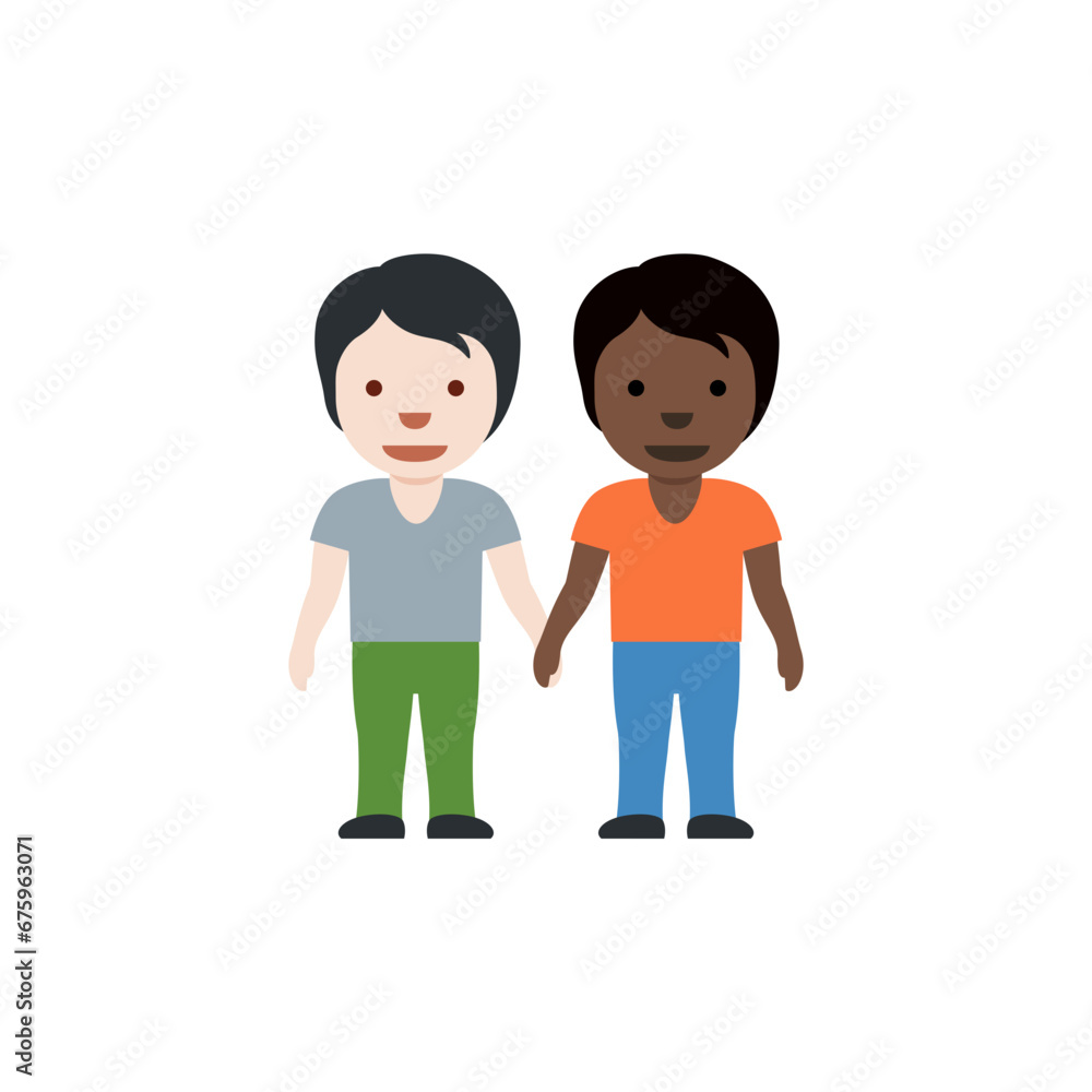 People Holding Hands: Light Skin Tone, Dark Skin Tone 