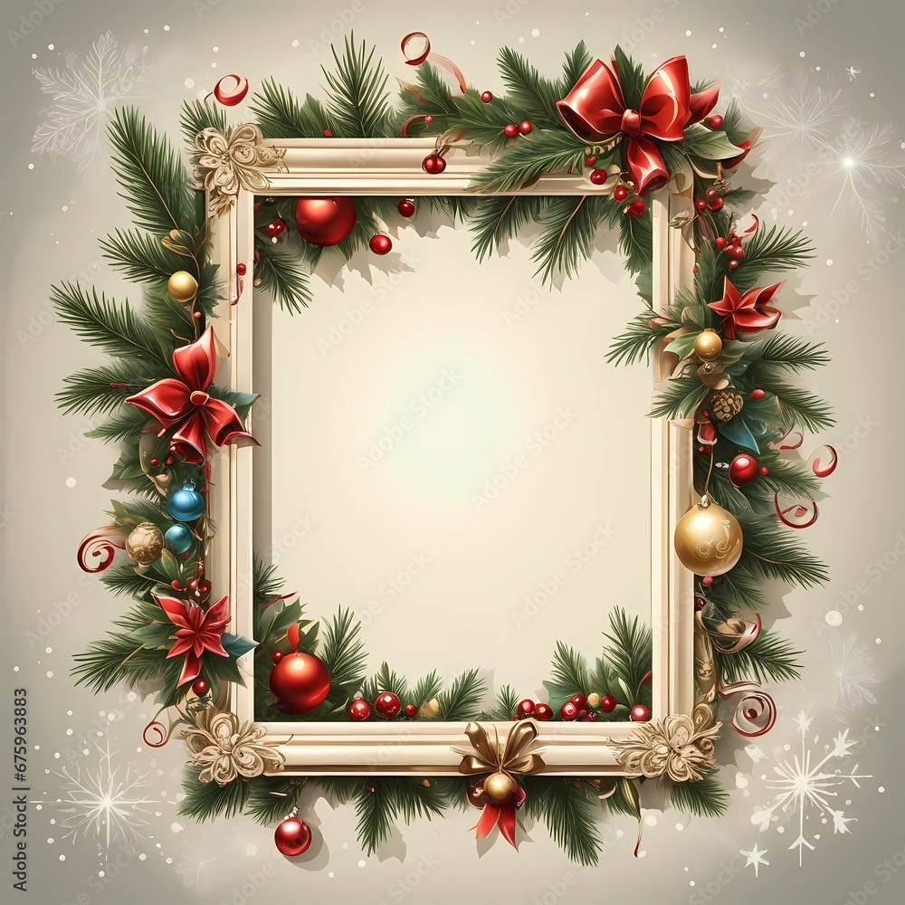 Vector beautiful christmas frame Vector beautiful christmas frame